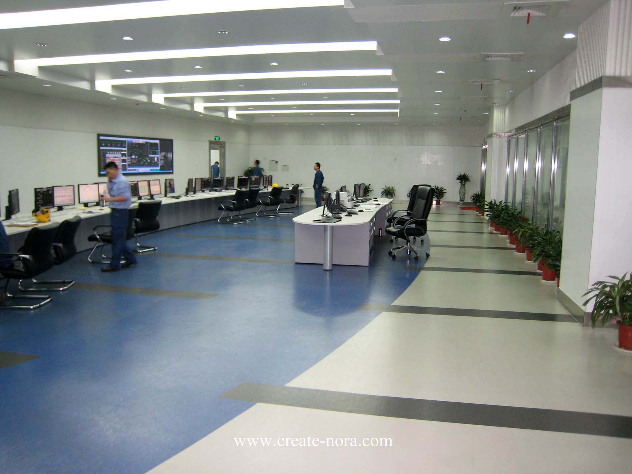 the photo of nora rubber flooring in Central control room of Caojing Power Plant 1